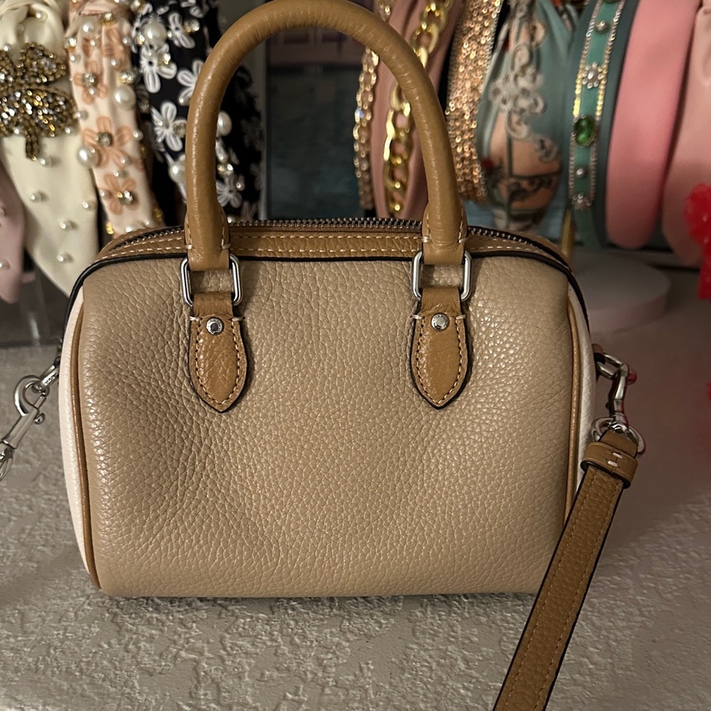 Coach Beige Leather Satchel - Picture 11 of 16